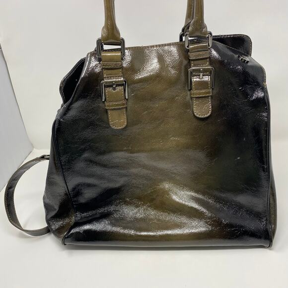 Elliott Lucca Black and Green Ombre Cow Leather Shoulder Bag - Picture 9 of 10